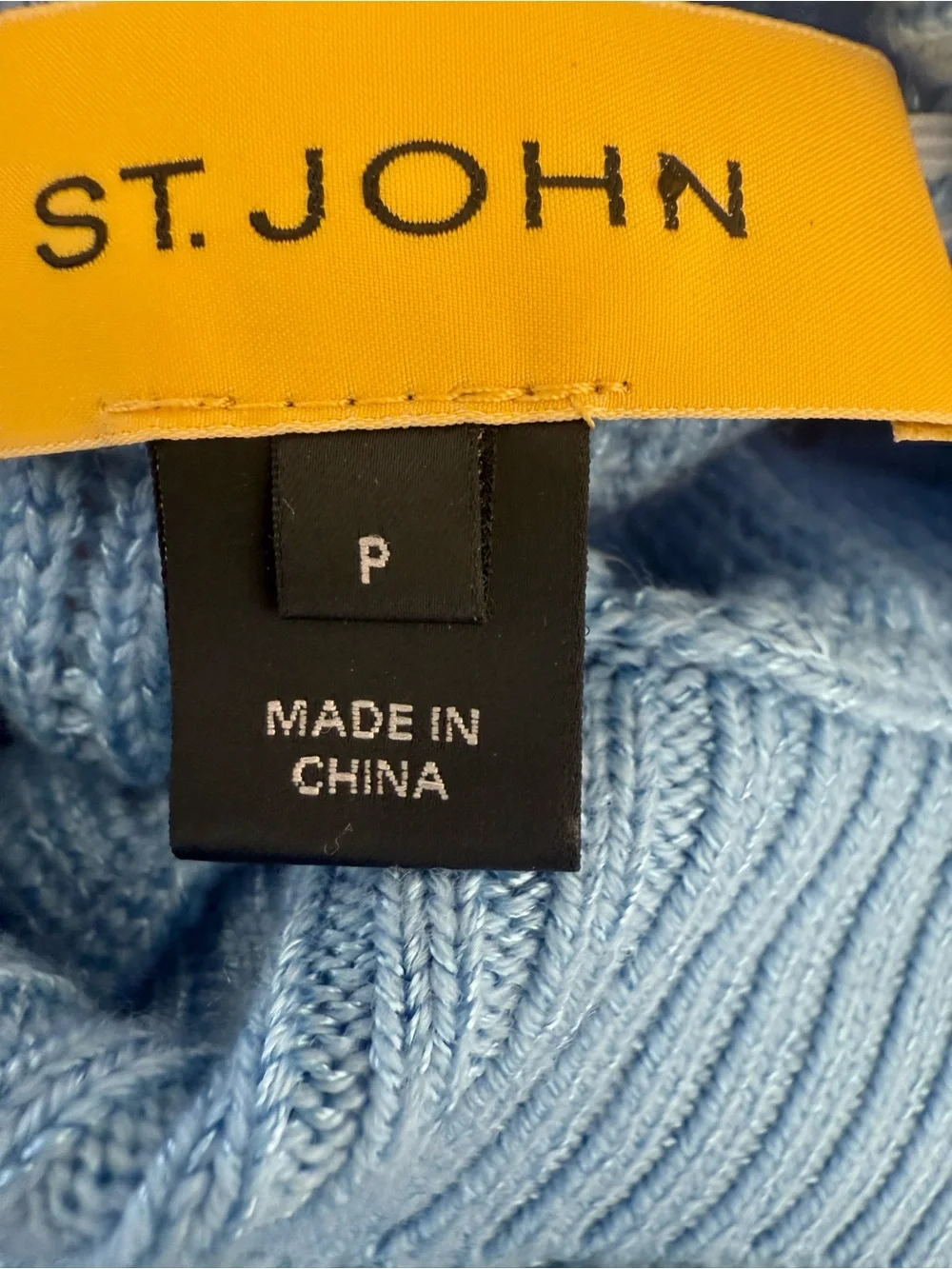 St. John Periwinkle Blue Ribbed Knit Dolman Sleeve Sweater Petite Small - Picture 2 of 5